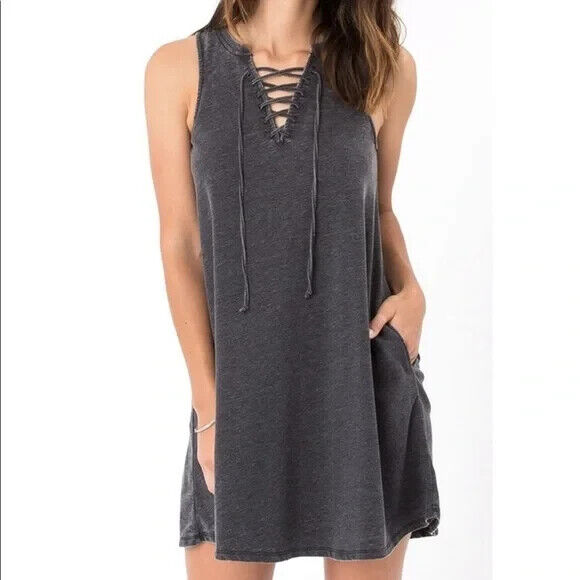 Z Supply Charcoal Gray All Tied Up Dress Size Small