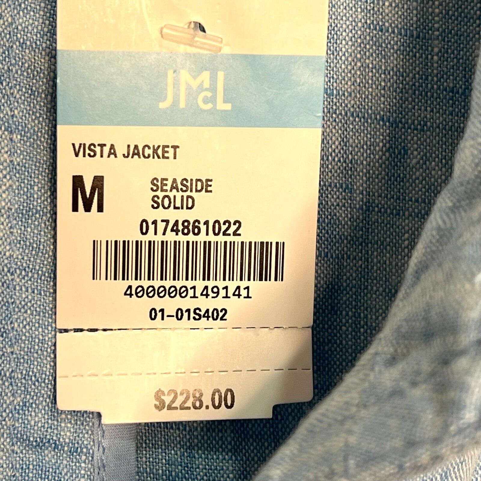 J. McLaughlin Light Blue Linen Button Front Vista Jacket Size Medium NEW $228