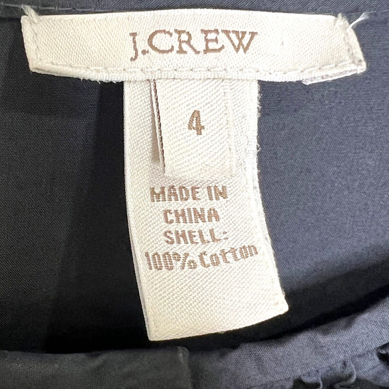 J. Crew Gray Ruffle Cotton Shift Dress 2010 Size 4