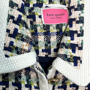 Kate Spade Cotton Pop Tweed Collared Jacket and Skirt Set Size 4
