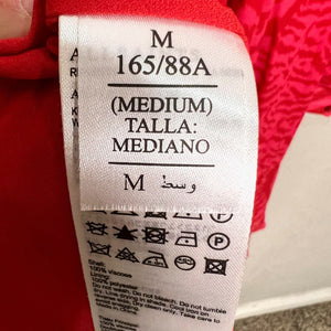 AllSaints Keva Remix Long Sleeves Wrap Dress Pink Red Zebra Medium