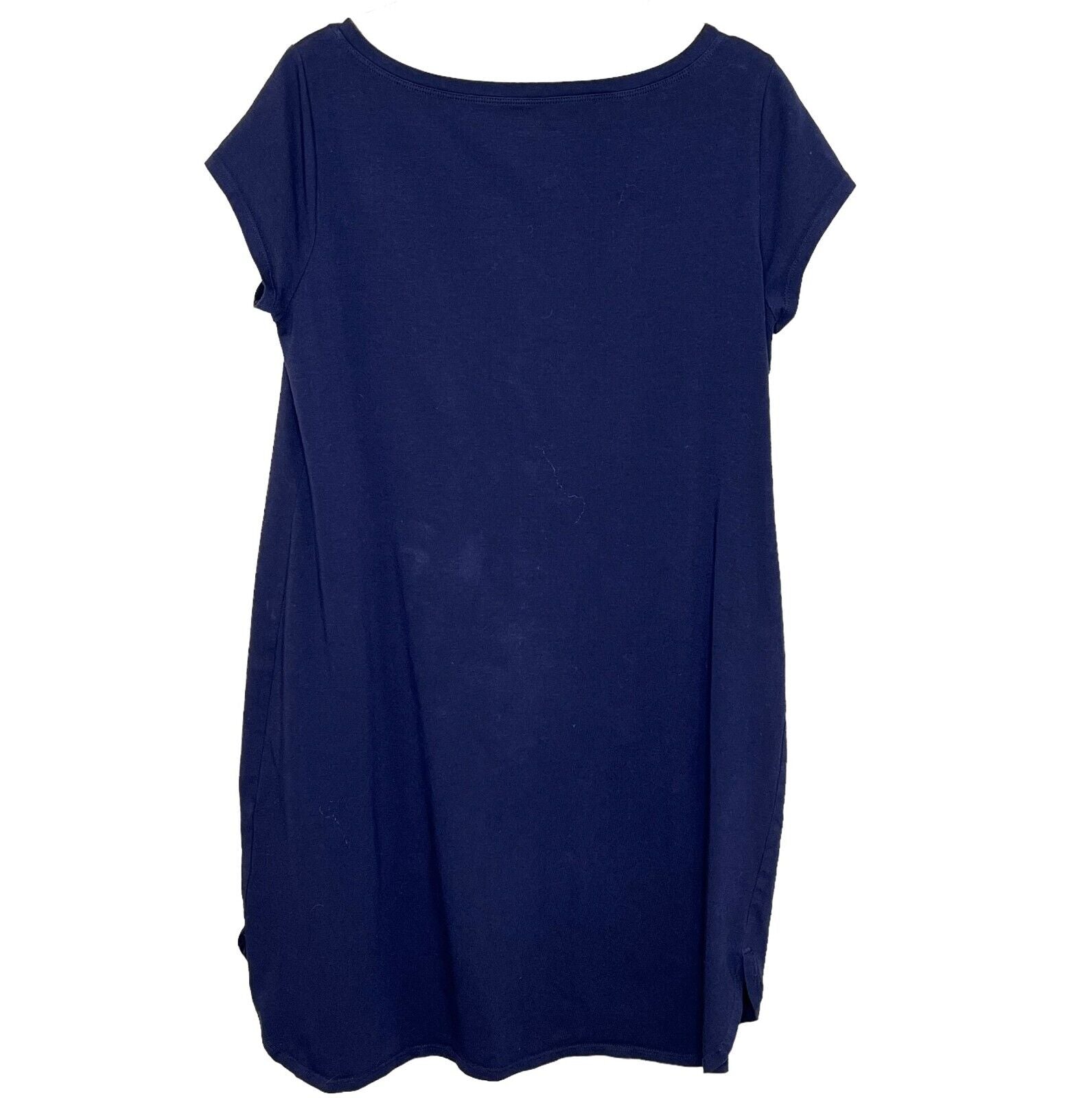 Eileen Fisher Organic Cotton / Spandex Navy Blue Tee Shirt Dress Small
