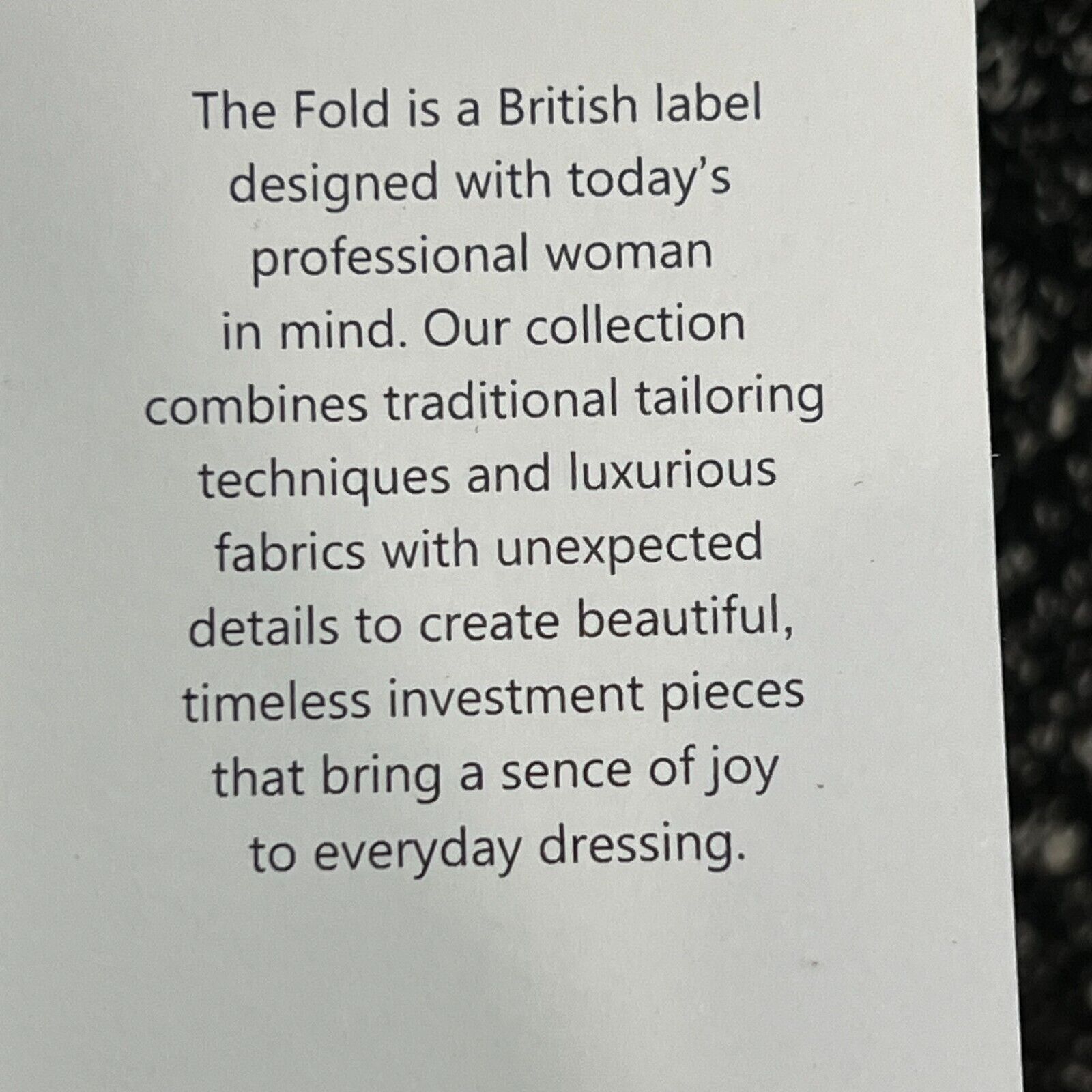 The Fold London Camelot Dress Black & White Herringbone US 8 UK 12 NEW