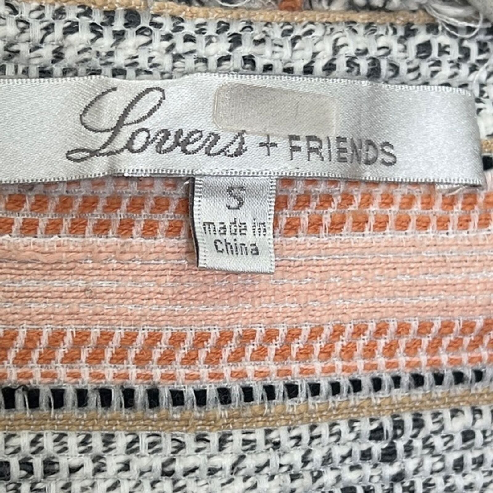 Lovers + Friends Tweed Fringe Royal Blazer Jacket Size Small
