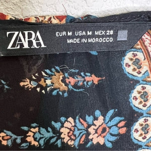 Zara Boho Printed Patchwork Maxi Dress Size Medium