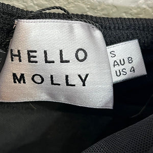 Hello Molly Can't Hold Us Black Midi Dress Bodycon Sheer XS / Small NEW