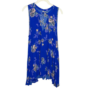 Free People Blue Floral Snap Out of It Tree Swing Tunic Dress Size Small
