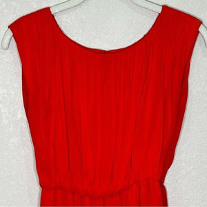 Alice + Olivia Josie Red Silk Pleated Blouson Mini Dress Size X Small