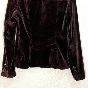 DVF Diane Von Furstenberg Brown Velvet Wheaton Double Breasted Jacket Size 4