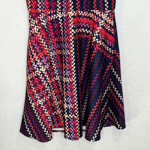Donna Morgan Multicolor Print Fit & Flare Sleeveless Dress Pockets 6