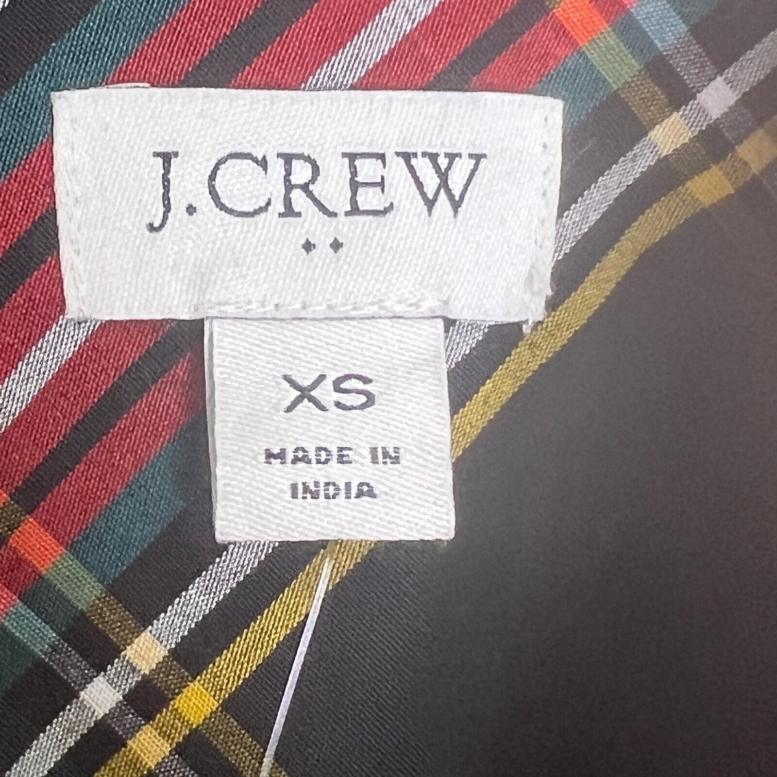 J. Crew Factory Tartan Stretch Poplin Shirt in Signature Fit Size XS NEW