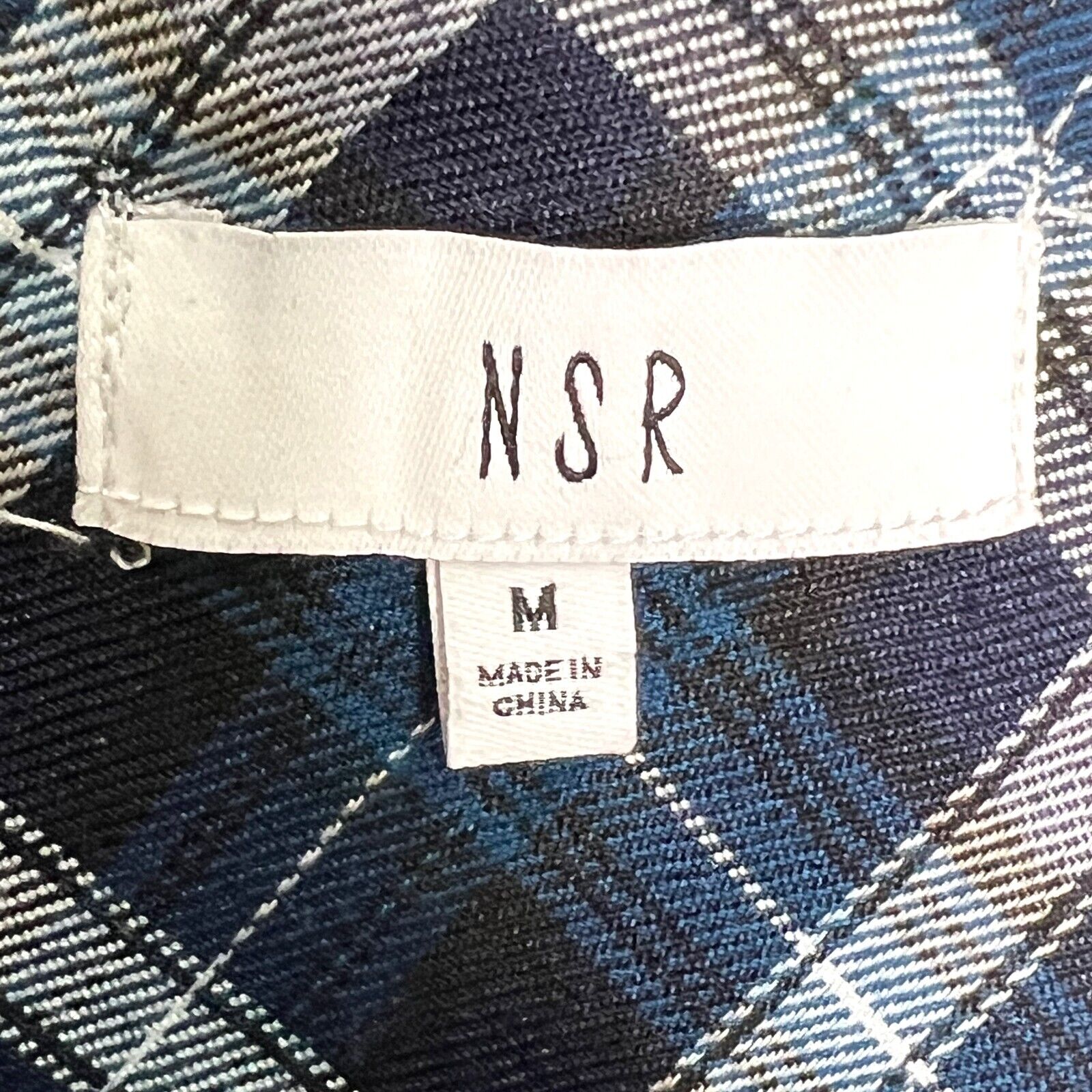 NSR Nordstrom Blue Plaid Shirt Dress Size Medium