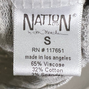 Nation LTD Pamona Gray Pullover Polka Dot Striped Hem and Cuff Sweatshirt Small