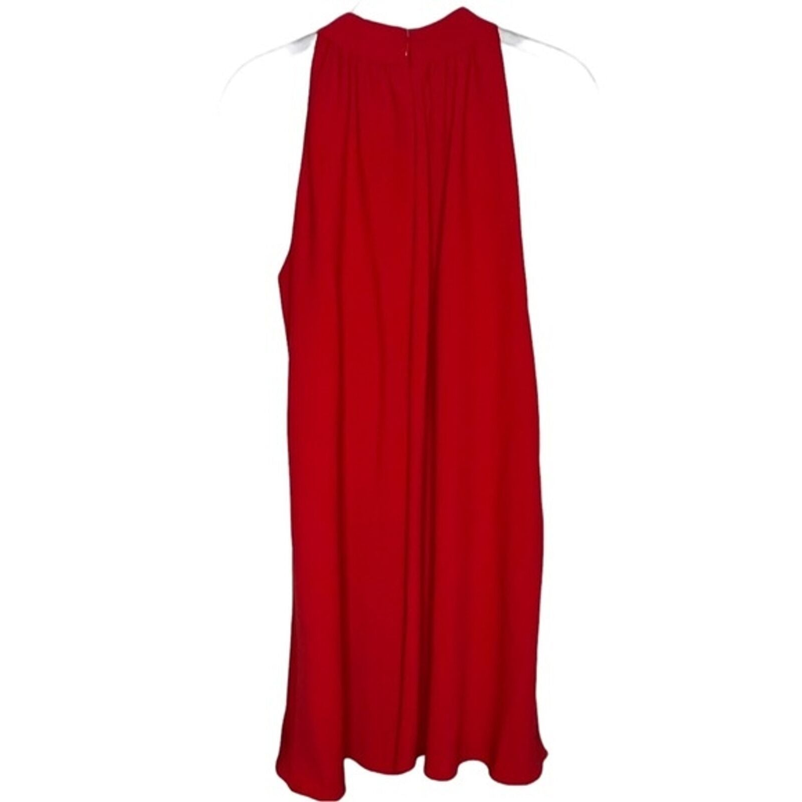 Badgley Mischka Red Swing Halter Dress w Pockets 6