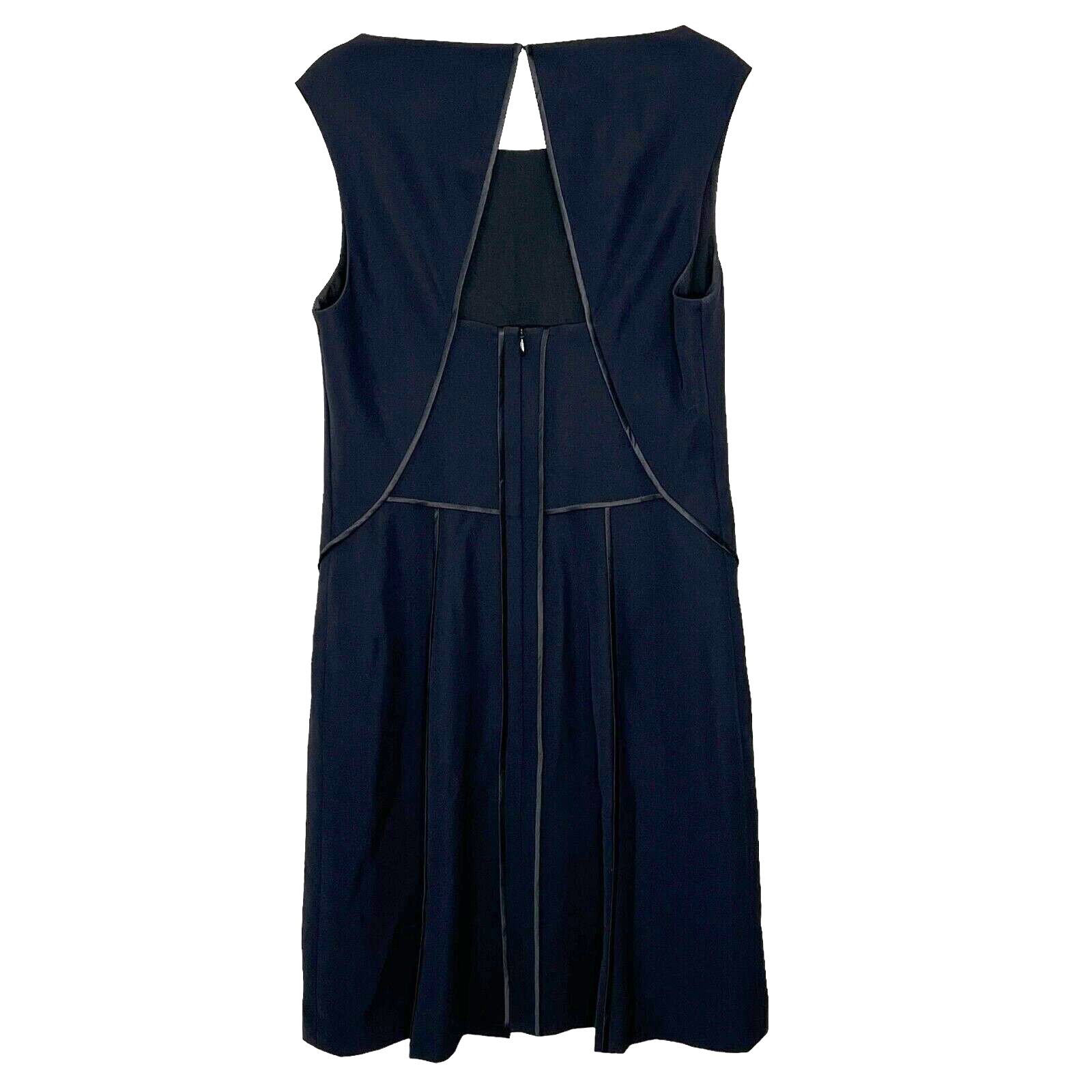 Armani Collezioni Emporio Armani Black Sleeveless Dress Satin Piping Size 6