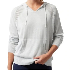 Athleta Light Gray Evergreen Hoodie Sweater Size Small
