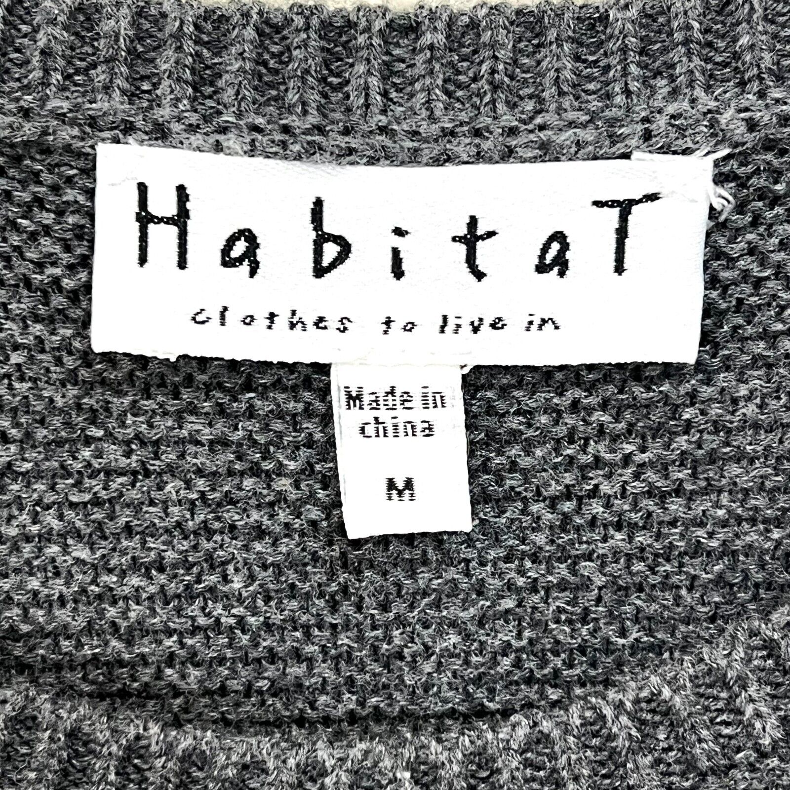 Habitat Clothes To Live In Gray Pullover Cotton Sweater Size Medium