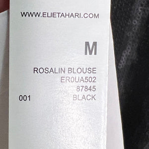 Elie Tahari Black Sequin Rosalin Blouse Tank Hi-Low Size Medium $278 NEW