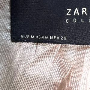 Zara Basic Collection Tan Military Jacket Blazer Size Medium