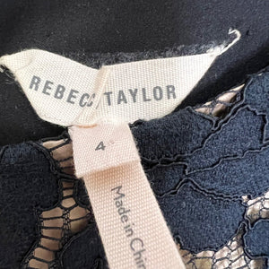 Rebecca Taylor Black Lace Cocktail Dress Size 4