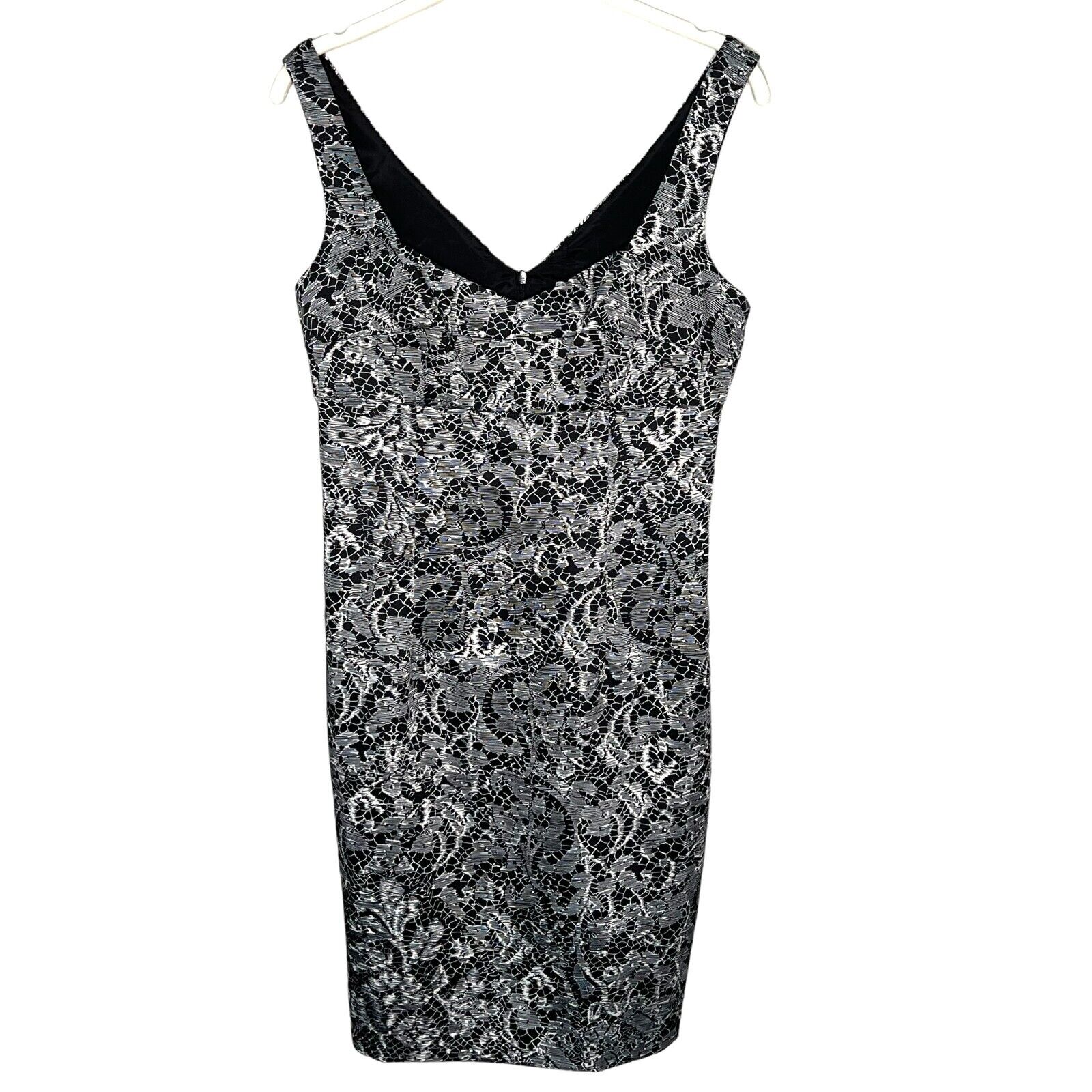 Trina Turk Black White Sleeveless Quain Pencil Dress Size 4 NEW $295