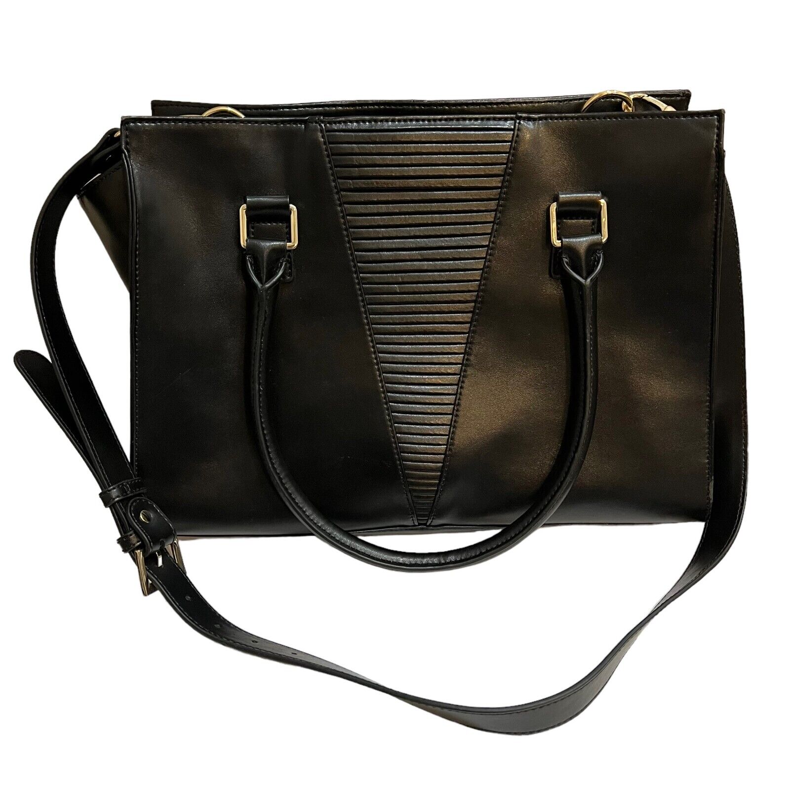 ANNE FONTAINE Black Eddie Tote Bag Handbag 100% Calfskin
