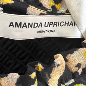 Amanda Uprichard Adrina Smocked Blouse Top Size Small