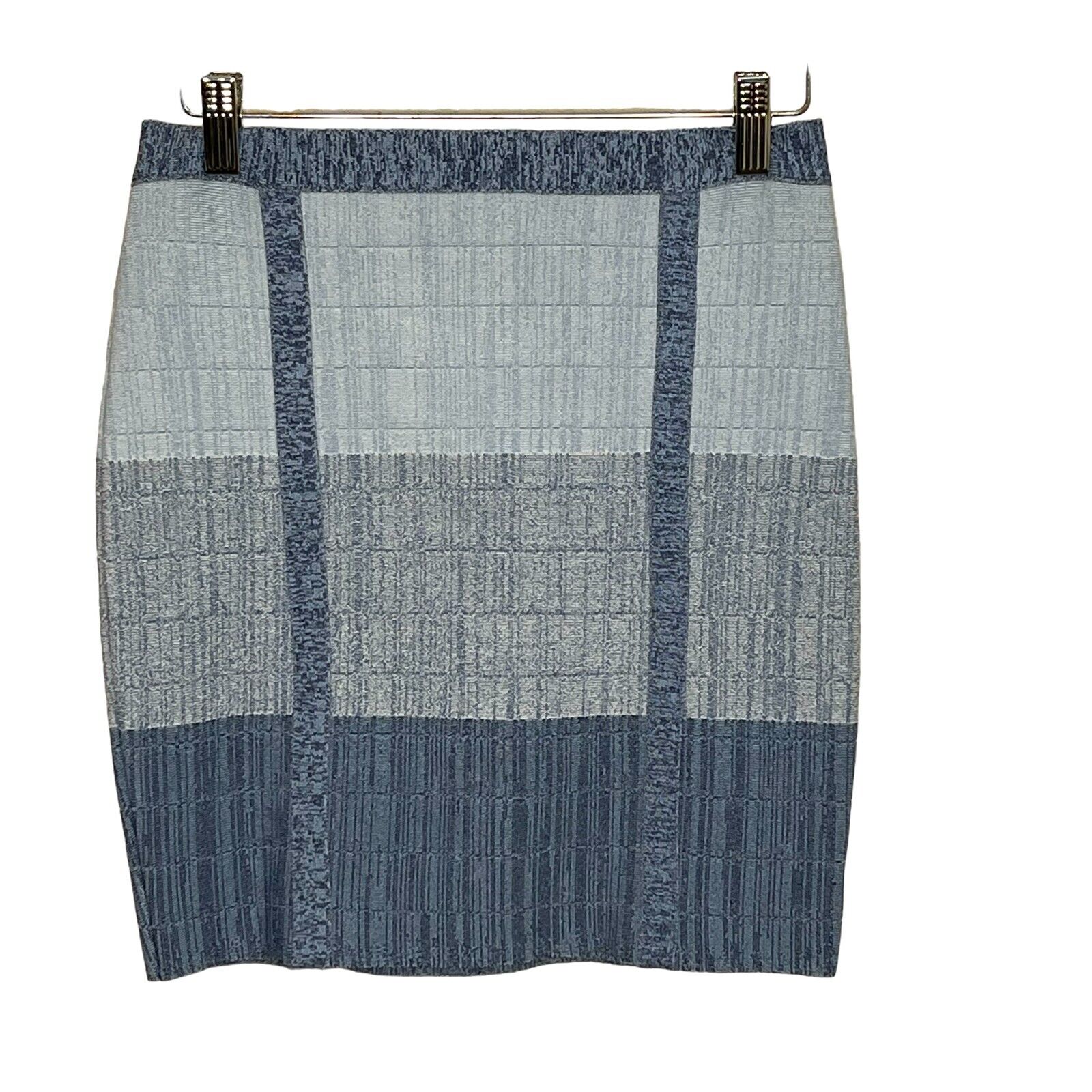 bebe Blue Mock Denim Bandage Two-Piece Top and Mini Skirt Set Size Medium NEW