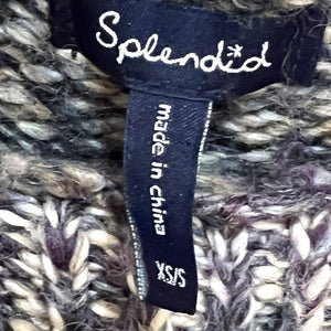 Splendid Blue Purple Wool Poncho Sweater XS/S