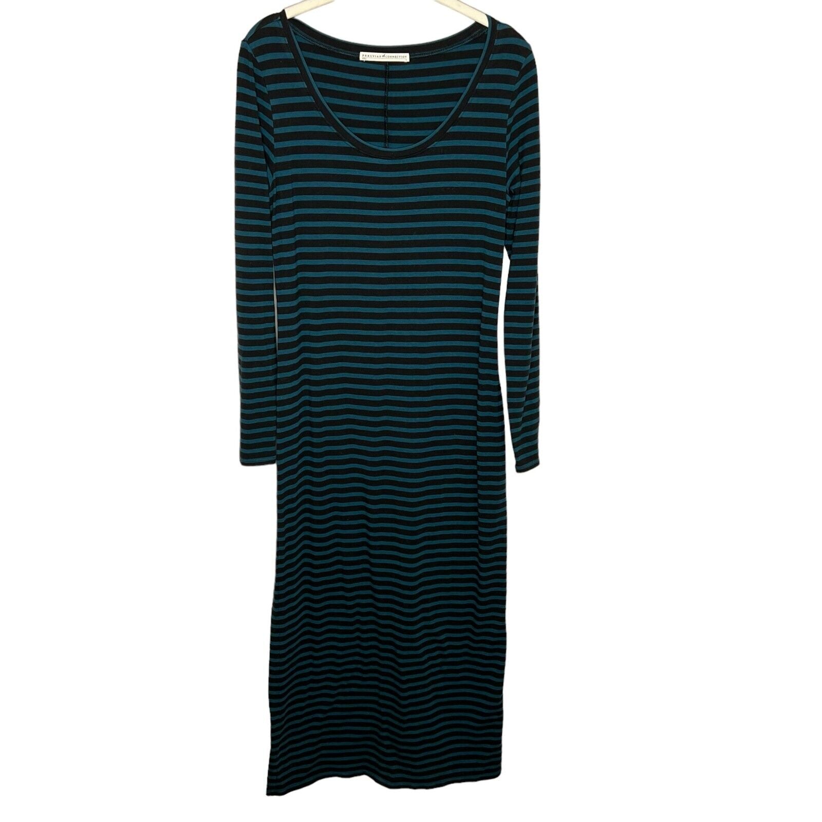 Peruvian Connection Andover Striped Long Sleeve Maxi Dress Size Small