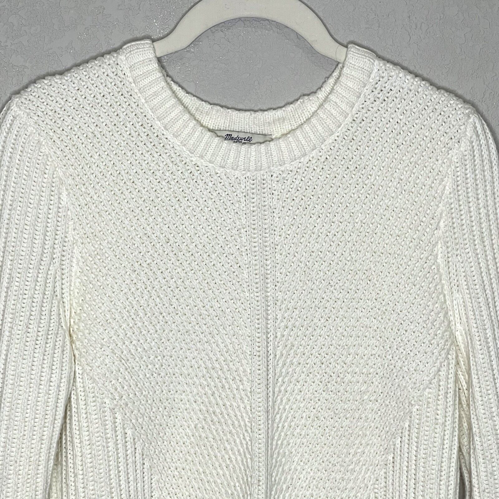 Madewell Ivory Holcomb Textured Ribbed Sweater Pullover Size Small