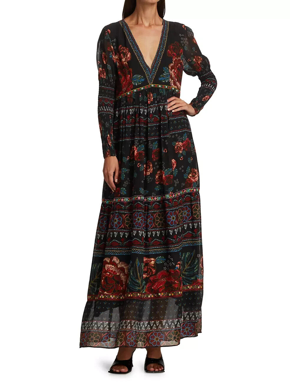 Farm Rio Embroidered Floral Maxi Dress Size XS NEW $295