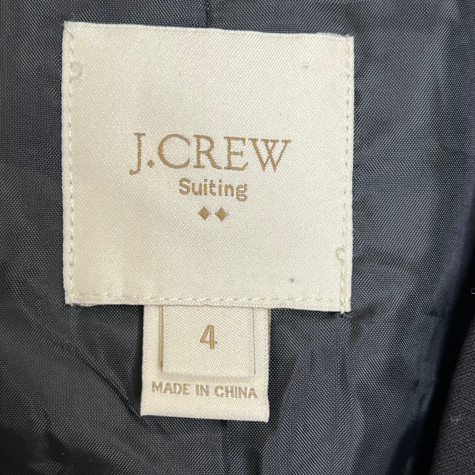 J. Crew Suiting Black Blazer Jacket Lightweight Wool Two Button Lined Size 4