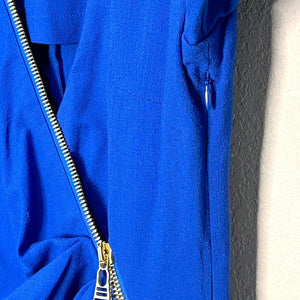 La Perla Daily Looks Hot Blue Short Cool-Wool Zipper Dress Size 10 NEW