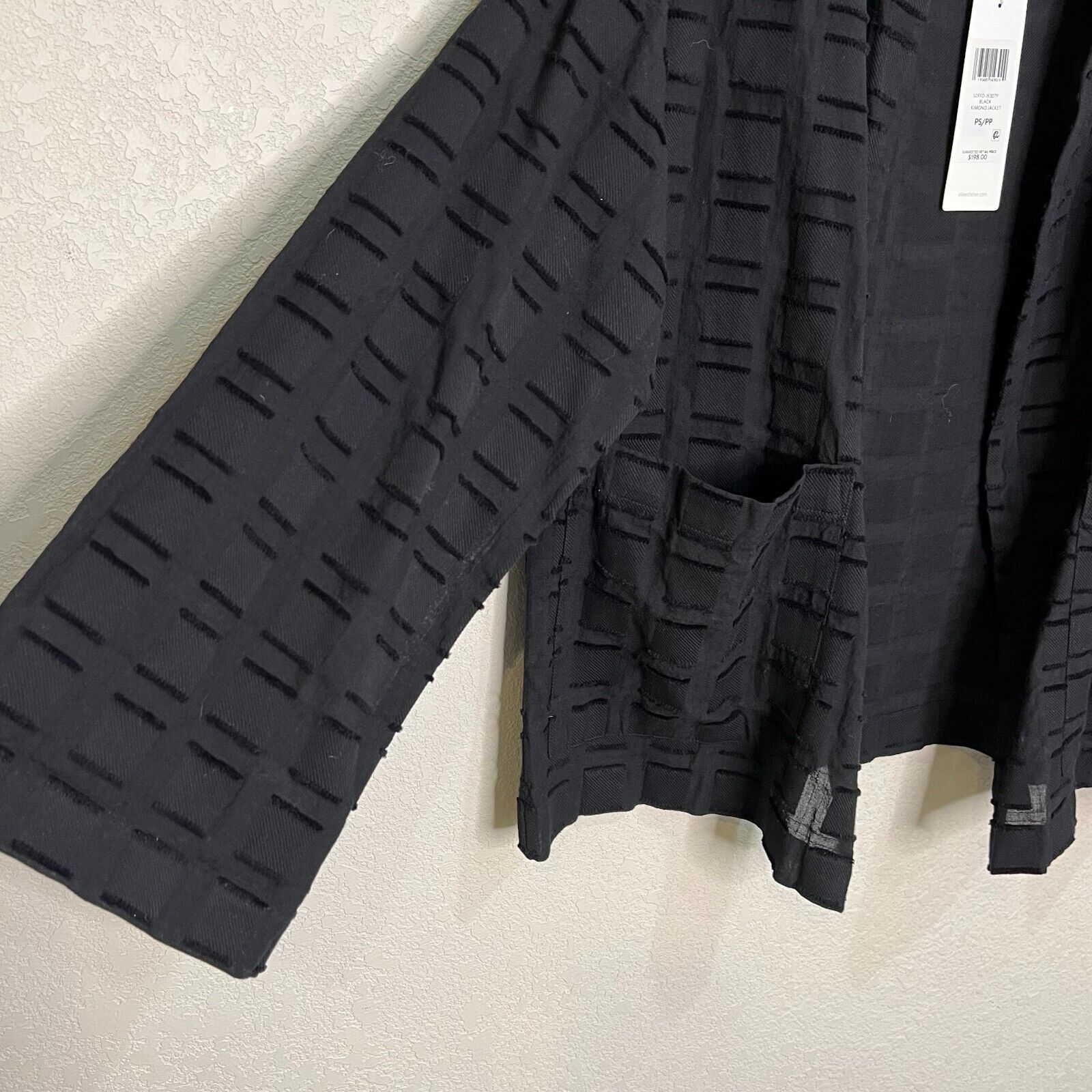 Eileen Fisher Black Soffo Kimono Jacket Topper Size Small Petite NEW $198