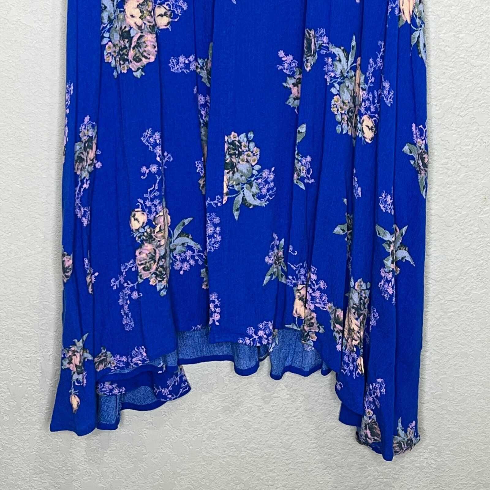 Free People Blue Floral Snap Out of It Tree Swing Tunic Dress Size Small