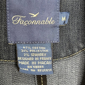 Faconnable Womens Denim Blazer Jacket Size Medium