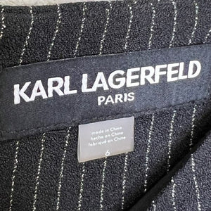 Karl Lagerfeld Paris Ruffle Cuff Pinstripe Sheath Dress Size 6