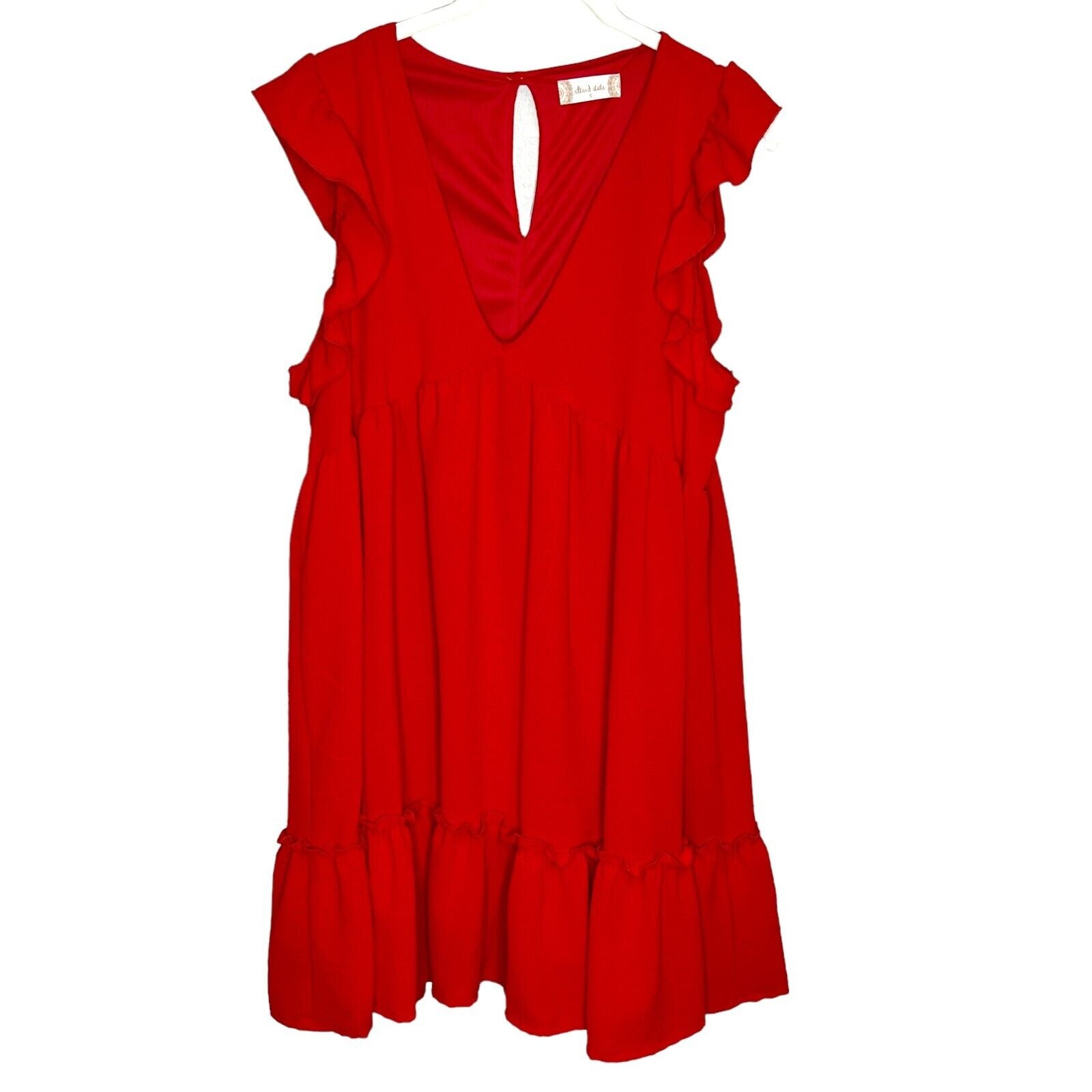 Altar'd State Red Ruffle Sleeve Mini Dress Size Small