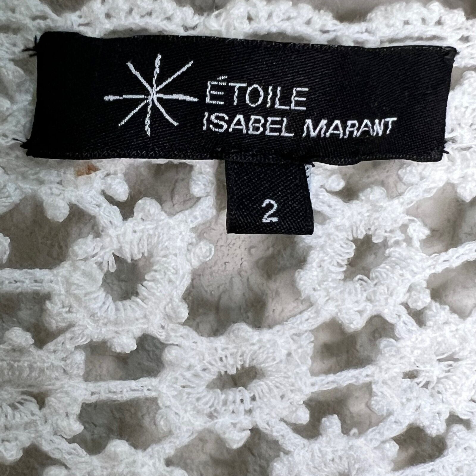 Etoile Isabel Marant Ivory White Crochet Knit Cardigan Size 2 ( Small )
