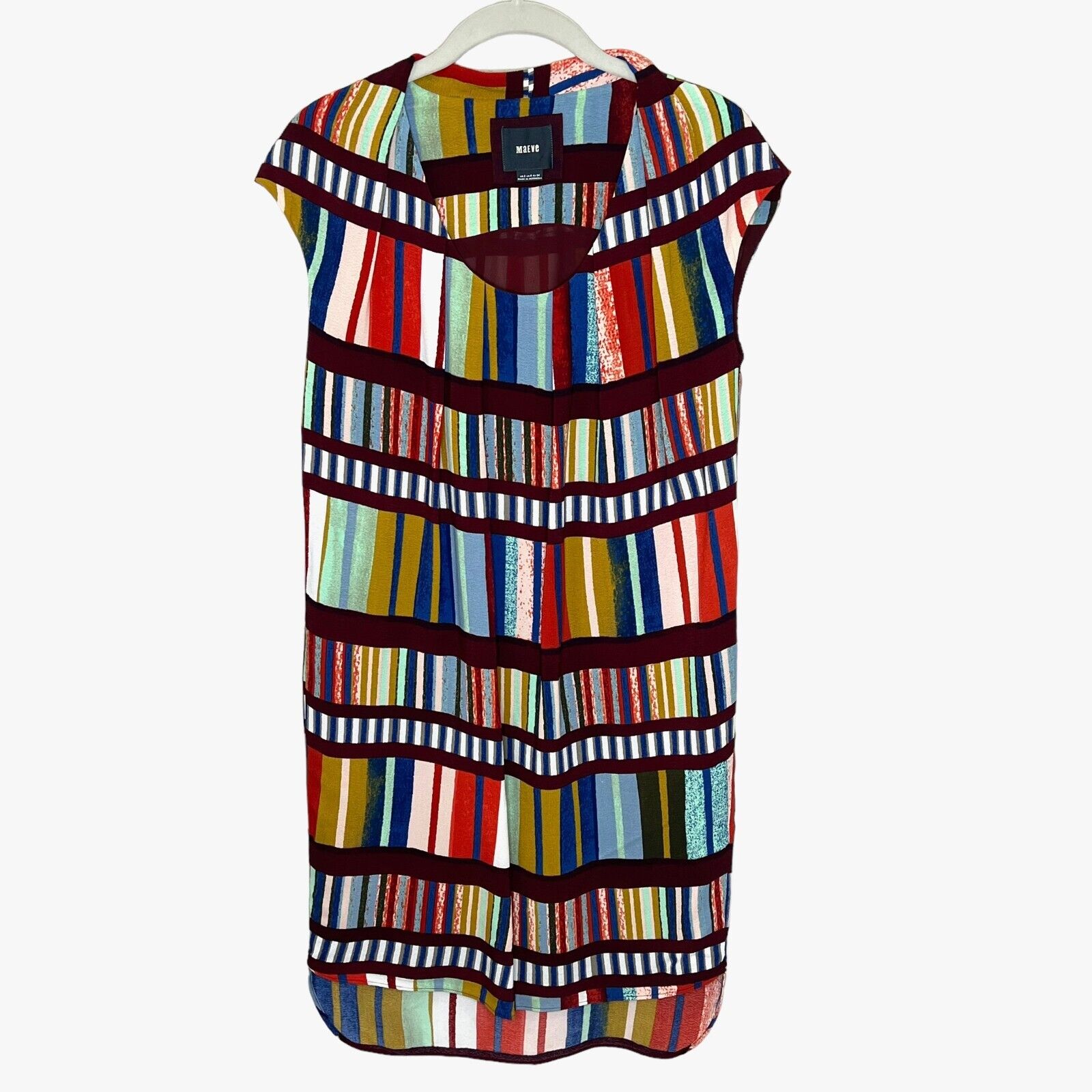 Anthropologie Maeve Au Revoir Bookshelf Multicolor Dress Size 2 XS