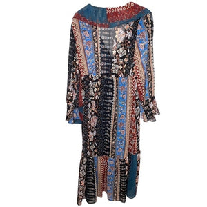 Zara Boho Printed Patchwork Maxi Dress Size Medium
