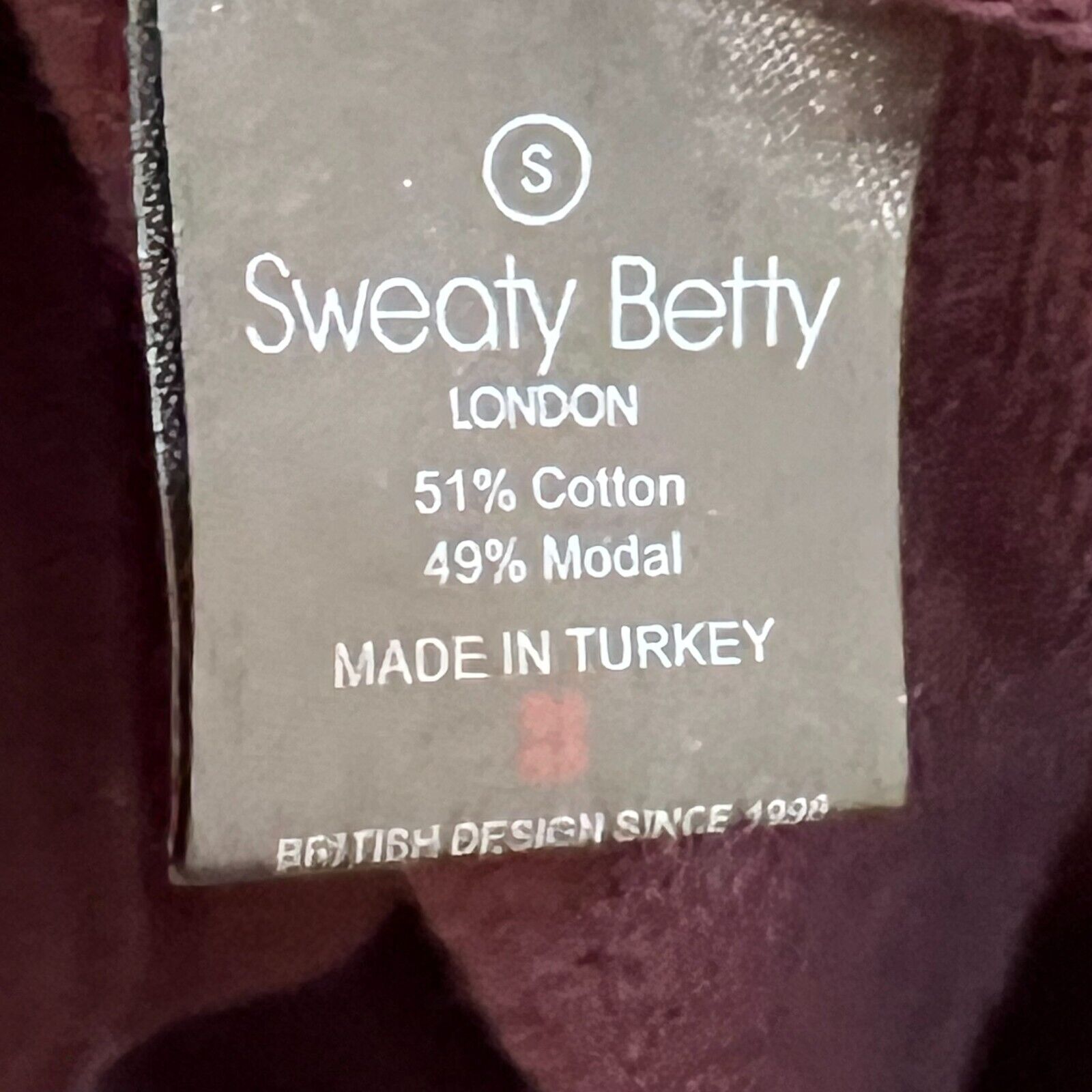 SWEATY BETTY Simhasana Sweatshirt In Black Cherry Size Small